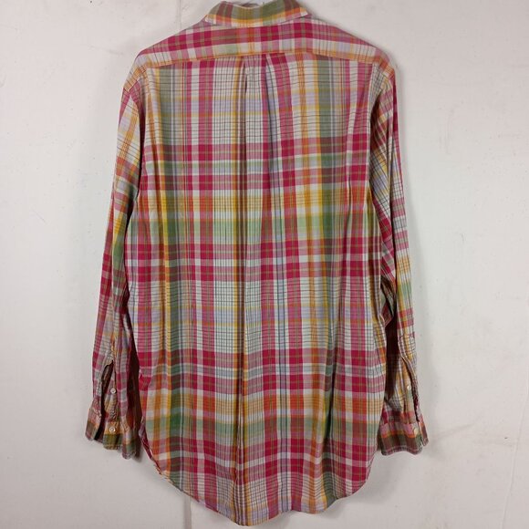 Ralph Lauren Madras Plaid Shirt Mens L Multicolor Preppy Ivy League Coastal - Picture 6 of 6
